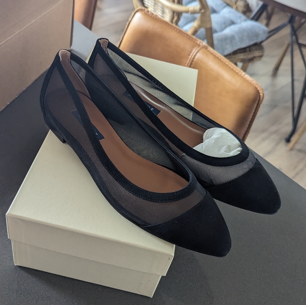 Margaux flats The Pointe Black Mesh 38 new in box